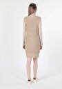 thumb-Afficher les détails de Robe Beige Regular Fit Sans Manches Mini Tricots Femme