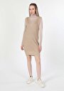 thumb-Afficher les détails de Robe Beige Regular Fit Sans Manches Mini Tricots Femme