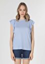 thumb-Afficher les détails de T-shirt À Manches Courtes Bleu Regular Fit  Femme