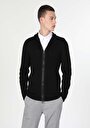 thumb-Afficher les détails de Cardigan Tricot Noir Slim Fit Homme