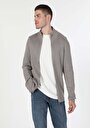 thumb-Afficher les détails de Cardigan Tricot Beige Slim Fit Homme