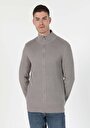 thumb-Afficher les détails de Cardigan Tricot Beige Slim Fit Homme