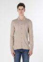 thumb-Afficher les détails de Cardigan Tricot Beige Slim Fit Homme