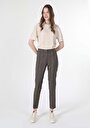 thumb-Afficher les détails de Pantalon Marron Straight Leg  En  Slim Fit Femme