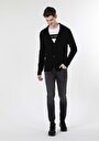 thumb-Afficher les détails de Cardigan Tricot Noir Slim Fit Homme