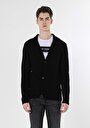 thumb-Afficher les détails de Cardigan Tricot Noir Slim Fit Homme