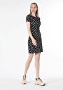 thumb-Afficher les détails de Robe Noir Slim Fit Manches Courtes   Femme
