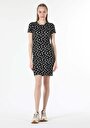 thumb-Afficher les détails de Robe Noir Slim Fit Manches Courtes   Femme