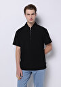 thumb-Afficher les détails de T-shirt Polo À Manches Courtes Noir Droit Comfort Fit Homme