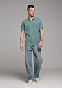 thumb-Afficher les détails de T-shirt Polo À Manches Courtes Vert Droit Regular Fit Homme