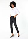 thumb-Afficher les détails de 703 Carla Pantalon Noir   En  Slim Fit Femme