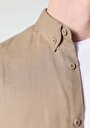 thumb-Afficher les détails de Chemise À Manches Longues Beige Regular Fit Droit Gabardine Homme