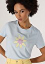 thumb-Afficher les détails de T-shirt À Manches Courtes Bleu Regular Fit  Femme