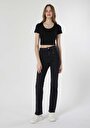 thumb-Afficher les détails de 792 Mila Pantalon Noir Slim Straight Leg  En  Regular Fit Femme