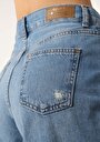 thumb-Afficher les détails de Short Bleu Mom Fit Femme