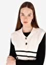 thumb-Afficher les détails de Pull Ecru Regular Fit Sans Manches  Femme