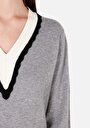 thumb-Afficher les détails de Pull Gris Regular Fit Manches Longues  Femme