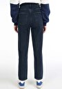 thumb-Afficher les détails de 884 Lauren Pantalon Bleu Foncé Straight Leg High Rise En  Straight Fit Femme