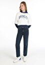 thumb-Afficher les détails de 884 Lauren Pantalon Bleu Foncé Straight Leg High Rise En  Straight Fit Femme
