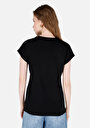 thumb-Afficher les détails de T-shirt À Manches Courtes Noir Regular Fit Imprimé Femme
