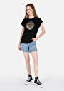 thumb-Afficher les détails de T-shirt À Manches Courtes Noir Regular Fit Imprimé Femme