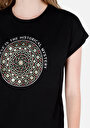 thumb-Afficher les détails de T-shirt À Manches Courtes Noir Regular Fit Imprimé Femme