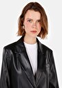thumb-Afficher les détails de Veste Pu Noir Manches Longues  Regular Fit Femme