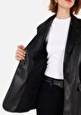thumb-Afficher les détails de Veste Pu Noir Manches Longues  Regular Fit Femme