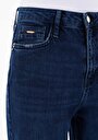 thumb-Afficher les détails de 896  Maria Pantalon Denim Tapered Leg Medium Rise En  Mom Fit Femme