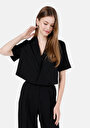 thumb-Afficher les détails de Veste De Blazer Noir Regular Fit Manches Courtes  Femme