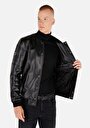 thumb-Afficher les détails de Veste Pu Noir Manches Longues  Slim Fit Homme