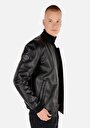 thumb-Afficher les détails de Veste Pu Noir Manches Longues  Slim Fit Homme
