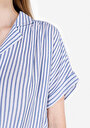 thumb-Afficher les détails de Chemise À Manches Courtes Bleu Rayé Regular Fit Femme