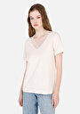 thumb-Afficher les détails de T-shirt À Manches Courtes Ecru Regular Fit Droit Femme