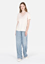 thumb-Afficher les détails de T-shirt À Manches Courtes Ecru Regular Fit Droit Femme