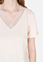 thumb-Afficher les détails de T-shirt À Manches Courtes Ecru Regular Fit Droit Femme