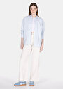 thumb-Afficher les détails de Chemise À Manches Longues Bleu Relaxed Fit Droit Uni Femme