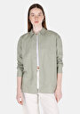 thumb-Afficher les détails de Chemise À Manches Longues Vert Relaxed Fit Droit Uni Femme