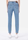 thumb-Afficher les détails de 896  Maria Pantalon Bleu Tapered Leg High Rise En Jean Mom Fit Femme