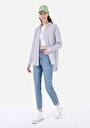 thumb-Afficher les détails de 896  Maria Pantalon Bleu Tapered Leg High Rise En Jean Mom Fit Femme