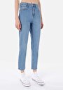 thumb-Afficher les détails de 896  Maria Pantalon Bleu Tapered Leg High Rise En Jean Mom Fit Femme