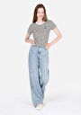 thumb-Afficher les détails de 970 Berry Pantalon Bleu   En  Regular Fit Femme