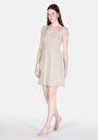 thumb-Afficher les détails de Robe Vert Slim Fit Manches Courtes Mini Côtelé Femme