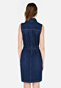 thumb-Afficher les détails de Robe Bleu Slim Fit Sans Manches   Femme