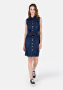 thumb-Afficher les détails de Robe Bleu Slim Fit Sans Manches   Femme