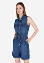 thumb-Afficher les détails de Short Bleu Slim Fit Femme