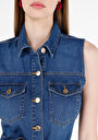thumb-Afficher les détails de Short Bleu Slim Fit Femme
