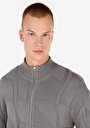 thumb-Afficher les détails de Cardigan Tricot Gris Regular Fit Homme