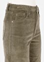thumb-Afficher les détails de Pantalon Vert Wide Leg High Rise En Velours Regular Fit Femme