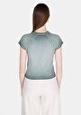 thumb-Afficher les détails de T-shirt À Manches Courtes Vert Slim Fit Imprimé Femme